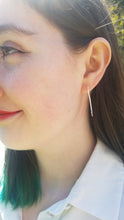 Load image into Gallery viewer, Short Ribbon Sterling Silver Post Earrings