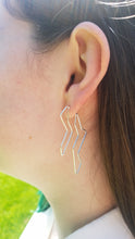 Load image into Gallery viewer, Geometric Lightning Bolt Sterling Silver Post Jacket Earrings