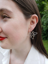 Load image into Gallery viewer, Berries and Leaves Square Sterling Silver Post Earrings