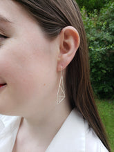 Load image into Gallery viewer, Elongated Hexagon Convex Starburst Statement Earrings
