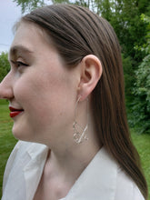 Load image into Gallery viewer, Modern Geometric Sterling Silver Oval Hoop Earrings