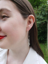 Load image into Gallery viewer, Modern Geometric Sterling Silver Oval Hoop Earrings