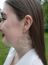 Load image into Gallery viewer, Round Rose Window Sterling Silver Statement Earrings