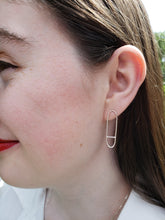 Load image into Gallery viewer, Twisted Bisected Oval Sterling Silver Post Earrings