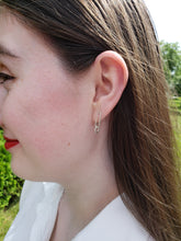 Load image into Gallery viewer, Tiny Twisted Chain Link Sterling Silver Post Earrings