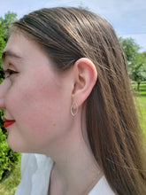 Load image into Gallery viewer, Tiny Twisted Leaf Sterling Silver Post Earrings