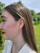 Load image into Gallery viewer, Tiny Twisted Bisected Circle Sterling Silver Post Earrings