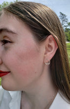 Load image into Gallery viewer, Tiny Twisted Bisected Circle Sterling Silver Post Earrings