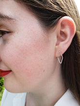 Load image into Gallery viewer, Tiny Twisted Rhombus Sterling Silver Post Earrings