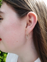Load image into Gallery viewer, Tiny Twisted Rhombus Sterling Silver Post Earrings