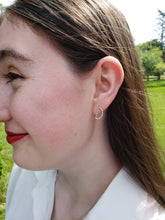 Load image into Gallery viewer, Tiny Twisted Half Circle Sterling Silver Post Earrings