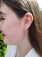 Load image into Gallery viewer, Tiny Twisted Half Circle Sterling Silver Post Earrings