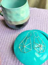 Load image into Gallery viewer, Elongated Hexagon Convex Starburst Statement Earrings