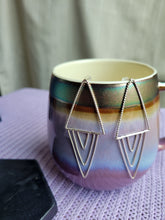 Load image into Gallery viewer, Triangular Twisted Pendulum Movement Sterling Silver Post Earrings