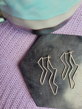 Load image into Gallery viewer, Geometric Lightning Bolt Sterling Silver Post Jacket Earrings