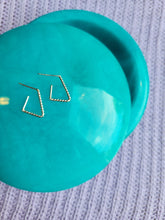 Load image into Gallery viewer, Tiny Twisted Triangles Sterling Silver Post Earrings
