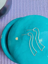 Load image into Gallery viewer, Short Ribbon Sterling Silver Post Earrings