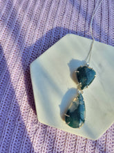 Load image into Gallery viewer, Moss Agate Double Pear Necklace