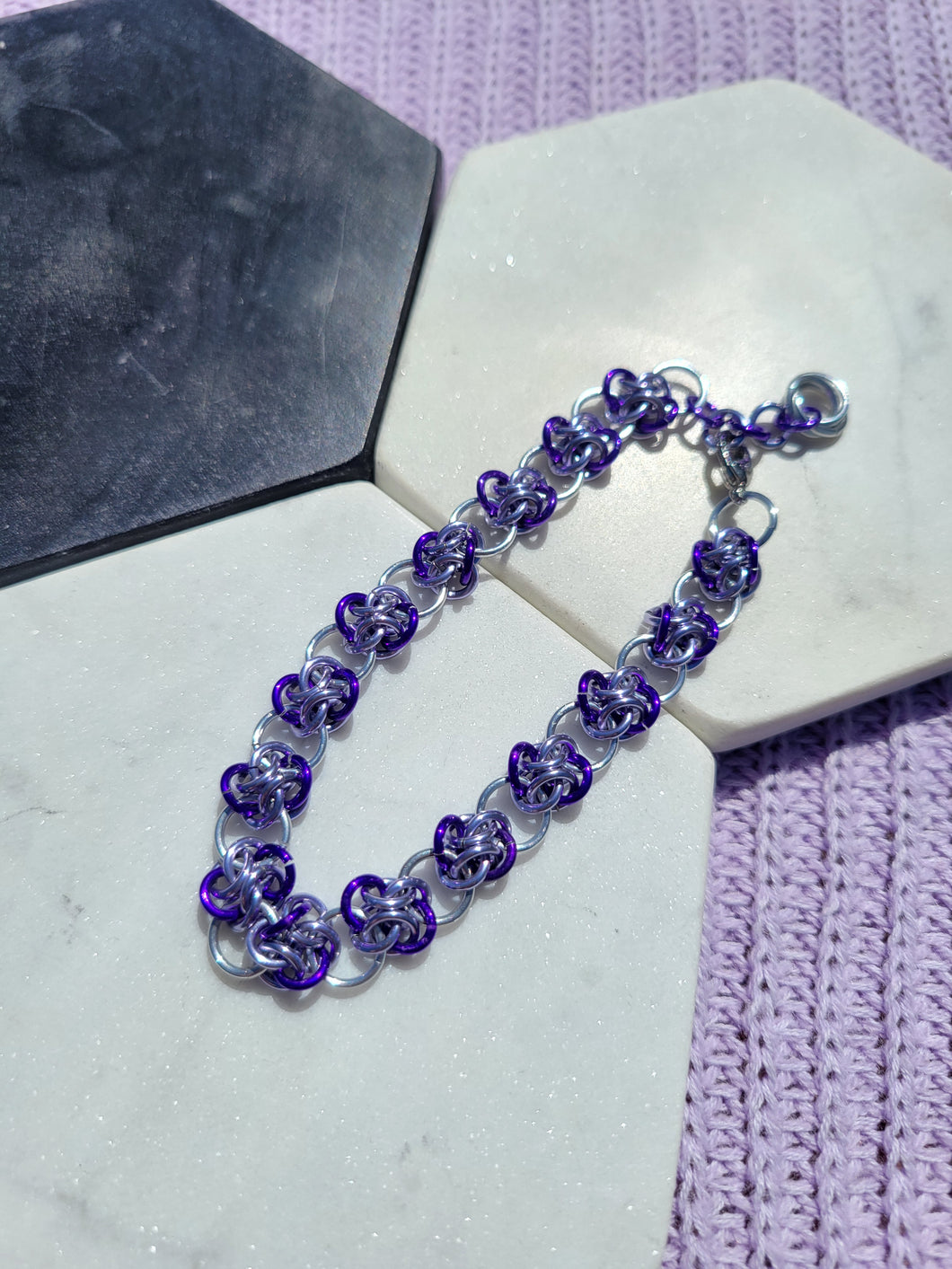 Purple 4-Winds Chainmaille Bracelet