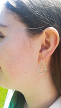 Load image into Gallery viewer, Large Twisted Triangles Sterling Silver Post Earrings
