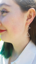 Load image into Gallery viewer, Graduated Triangle Sterling Silver Post Earrings
