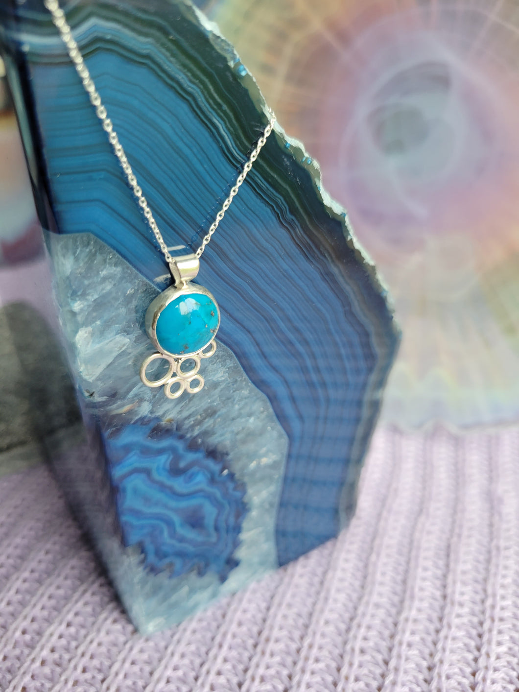 Bubbly Turquoise Sterling Silver Pendant
