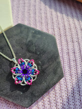 Load image into Gallery viewer, Large Celtic Flower Pendant/Keychain- Bisexual Pride Flag
