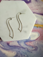 Load image into Gallery viewer, Medium Ribbon Sterling Silver Post Earrings
